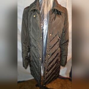 Michael Kors Womens Coat Puffer Down Filled Hooded Long Jacket - M, Olive green